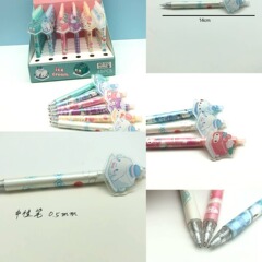 7043 wholesale cartoon cute little girl press gel pen high-value press pen student stationery girl heart