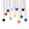 Accessory, constructor, double-layer necklace, round beads heart-shaped, pendant, sweater, European style