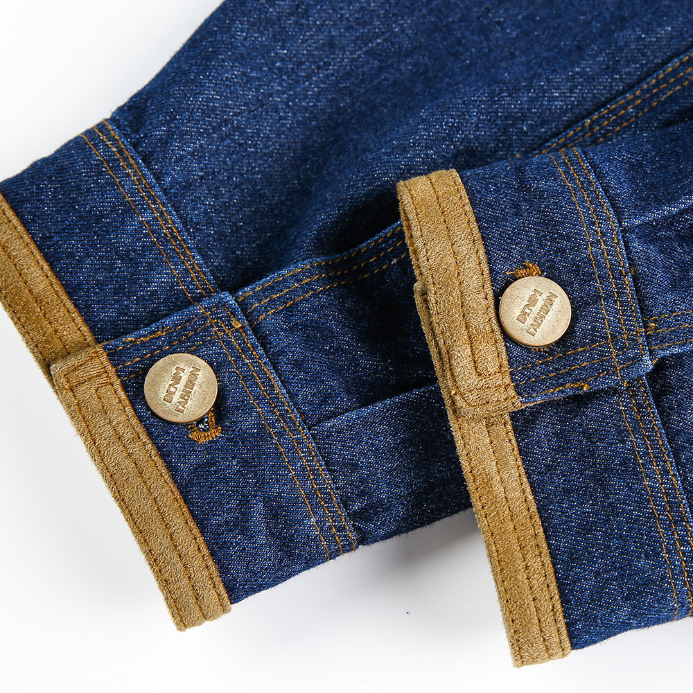 Men's Stylish Denim Work Jacket Ith Multi-Pocket Design, High Street Fashion, Double-Layer Collar, Punk Style, Loose Fit For Casual Wear_voghion.com