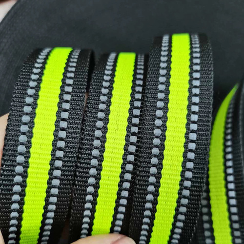3mm reflective strip thickened polyester pet band colorful glowing woven band pet chest and back strap harness collar