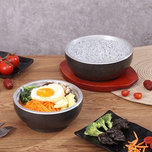 Korean Cuisine Tableware, Bibimbap Stone Bowl, Korean Stone Bowl, Stone Pot Bibimbap Special Pot with Plate, Commercial Stone Pot