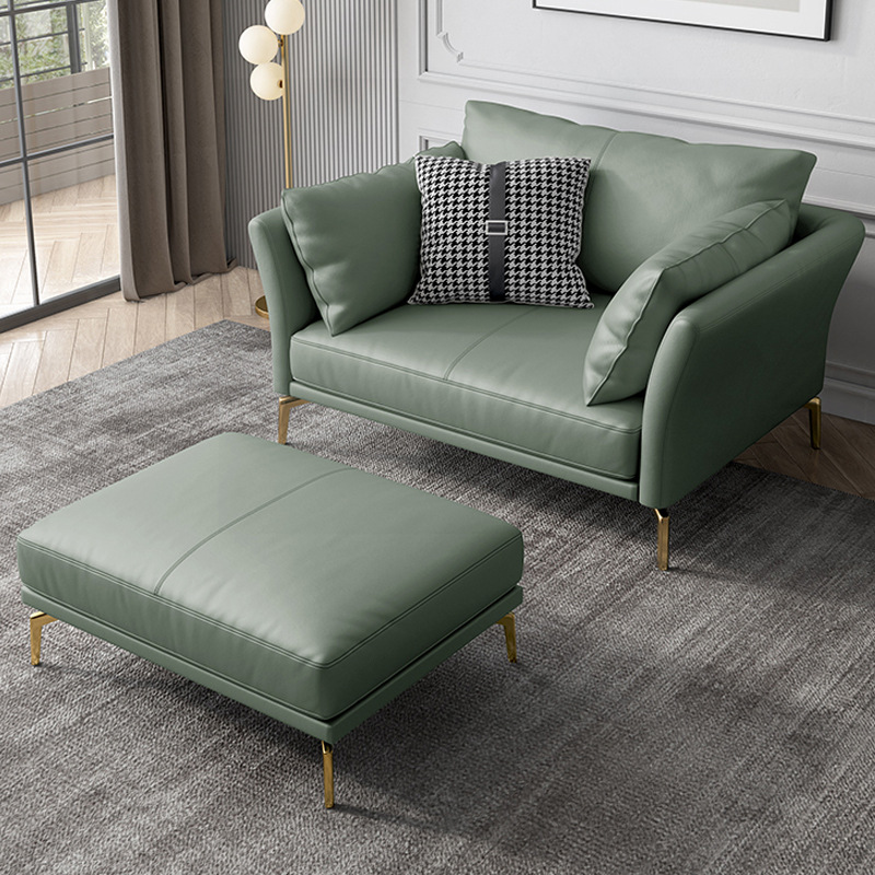 Nordic Light sofá de lujo de cuero genuino de tres asientos simple combinación moderna italiana minimalista pequeño apartamento sala de estar muebles conjunto completo
