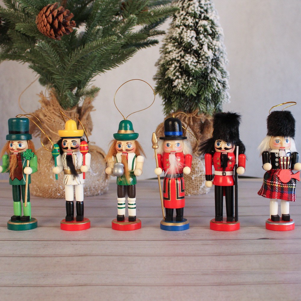 13cm conjunto de seis instrumentos de dopamina colgante árbol de navidad Amazon nueces suministros cascanueces soldados en stock
