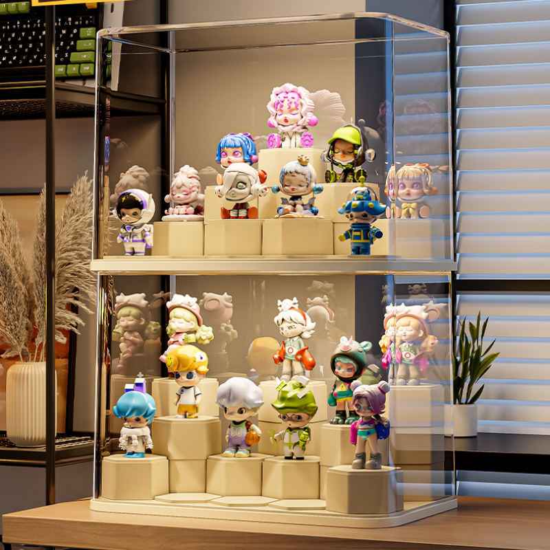 盲盒展示架收纳透明亚克力手办防尘展示柜玩具积木泡泡玛特展示盒|undefined
