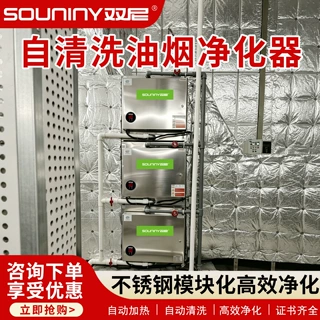 自动清洗商用油烟净化器餐饮店酒店厨房高效除烟除味油烟机厂家