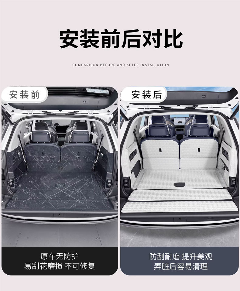 Suitable for Zeekr 8X 9X full-coverage trunk mat, tail box protective mat, floor mat, interior modification accessories