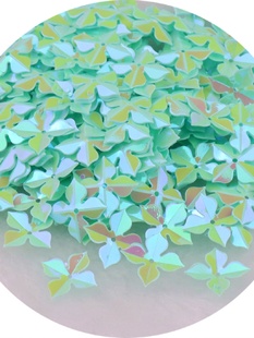 10mm four-petal flower sequins 3D three-dimensional aurora pearls golden matte handmade DIY accessories clothing accessories