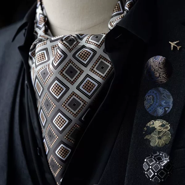 Elegant Men's Tie Scarf Cross-Border Foreign Trade British Retro Suit Silk Scarf Shirt Collar Scarf Business Decorative Scarf