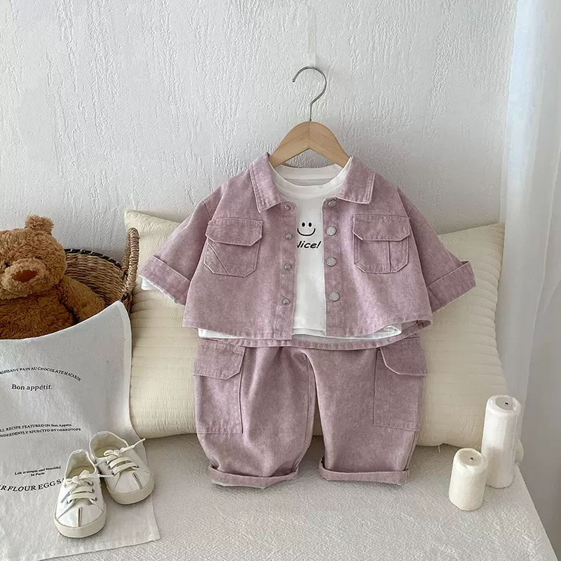 儿童帅气衣服春秋新款男宝宝炸街外出服套装洋气衣服外套休闲裤子