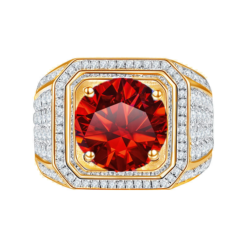 5 quilates de plata esterlina 925 color D anillo de piedra de mozanita para hombre europeo y americano anillo de novio chapado en oro pt950