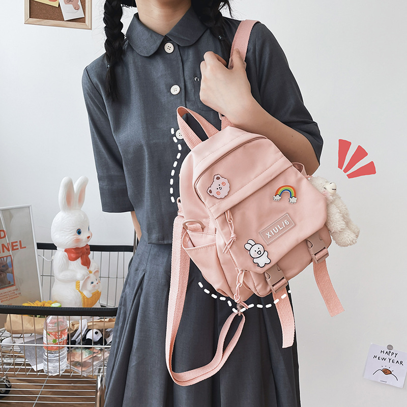 Otoño e Invierno nueva bolsa de mensajero ins estilo estudiante escuela secundaria femenina Harajuku coreano fresco lindo mini mochila