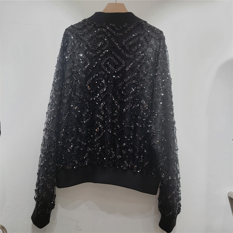 Industria pesada ropa de protección solar de sequilla para mujeres primavera y verano nuevo estilo europeo chaqueta cardigán casual chaqueta de tendencia chaqueta corta chaqueta de béisbol