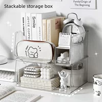 Transparent Acrylic Storage Box, Desk & Cosmetic Organizer, Stackable (Small/Medium/Big)