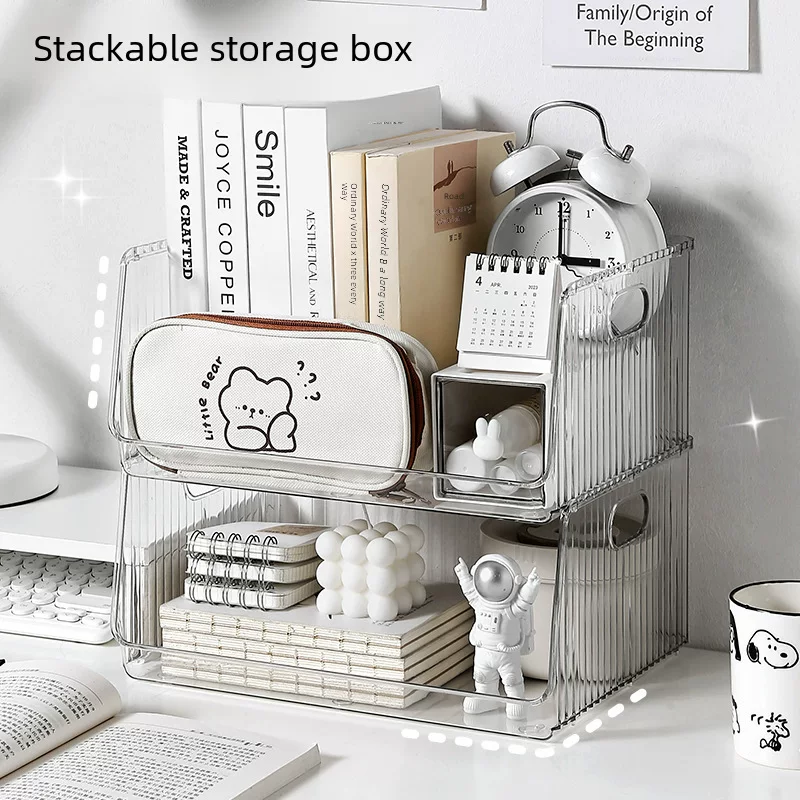 Transparent Acrylic Storage Box, Desk & Cosmetic Organizer, Stackable (Small/Medium/Big)