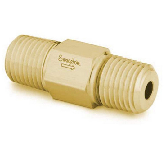 Swag世伟洛克B-4CP2-1黄铜提升阀芯单向阀外螺纹1/4 in.1p0.07bar