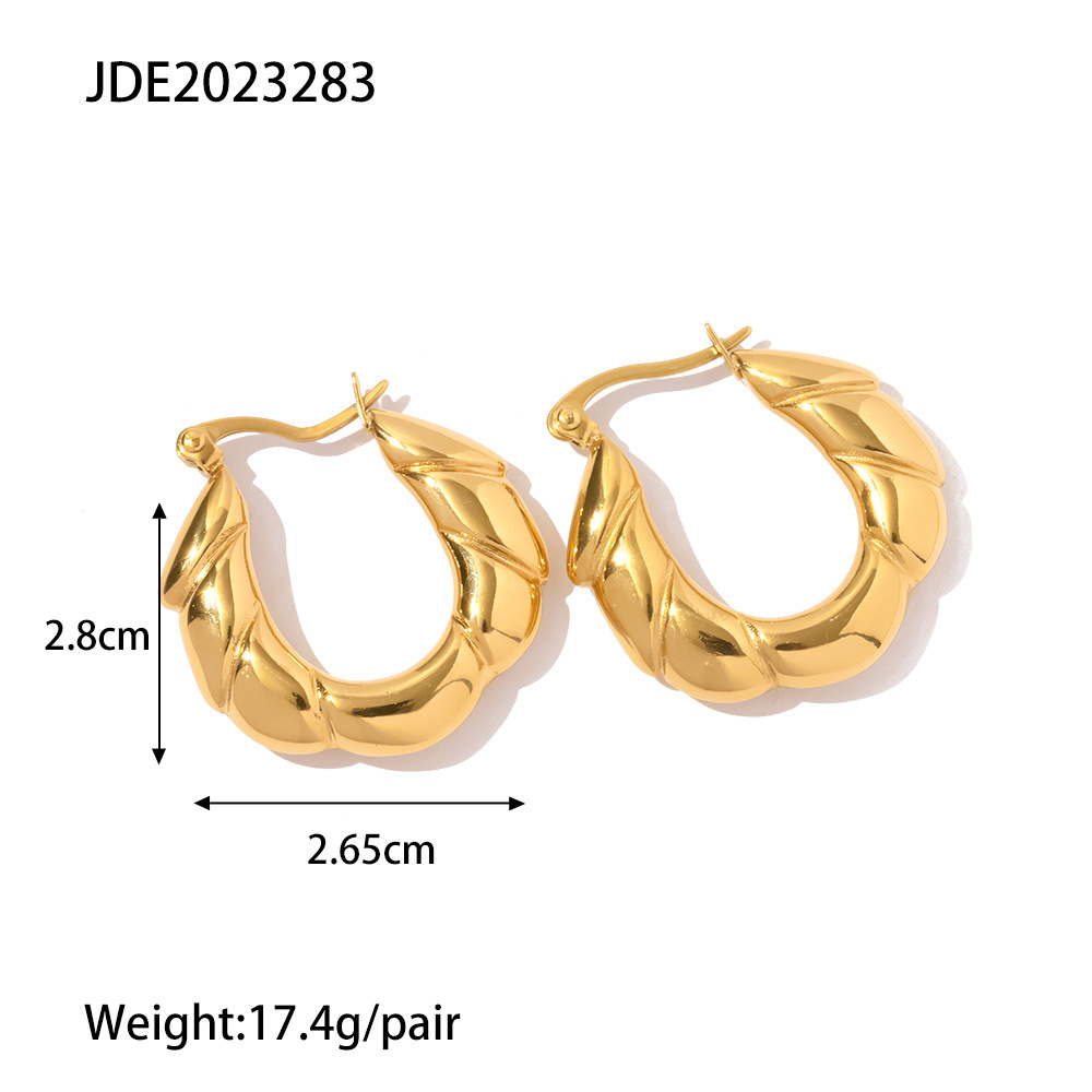 Mode Rond Acier Inoxydable Placage Boucles D'oreilles Cerceau 1 Paire display picture 5