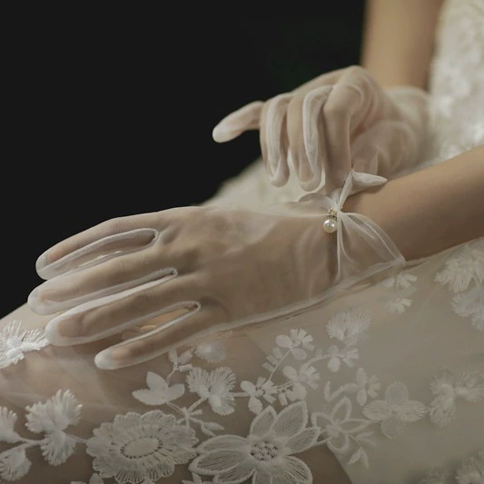 Шара в Корейском стиле Простые марлевые перчатки Свадебные аксессуары Свадебные перчатки Свадебные аксессуары Студия свадебные аксессуары оптом