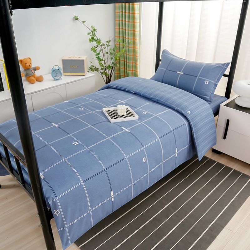 Juego de algodón de tres piezas para dormitorio de estudiantes, juego de seis piezas de algodón puro, funda de edredón, litera, kit de dormitorio, compra al por mayor
