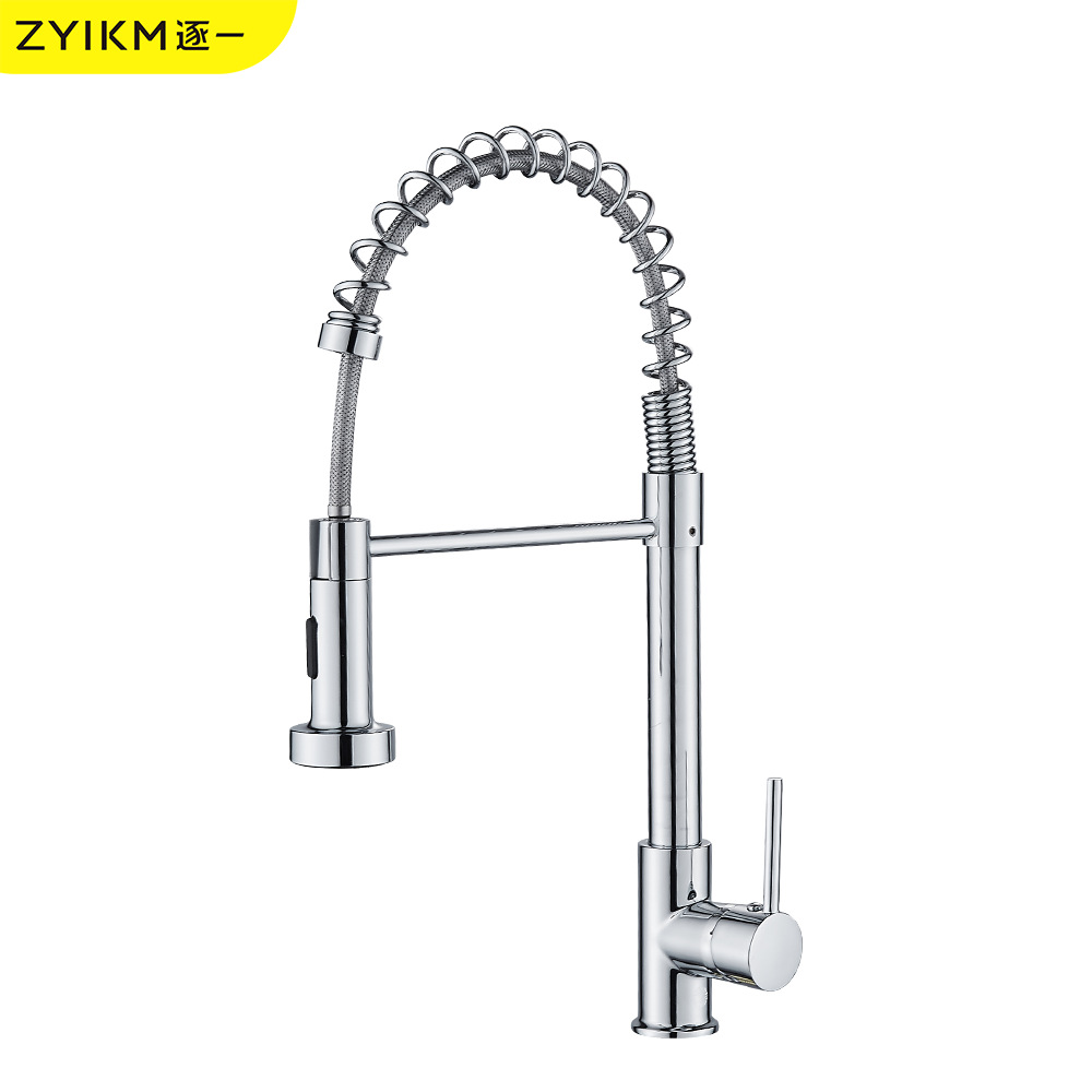 Suministro transfronterizo especial de cobre, grifo de extracción de resorte, grifo de cocina para el hogar, grifo universal frío y caliente