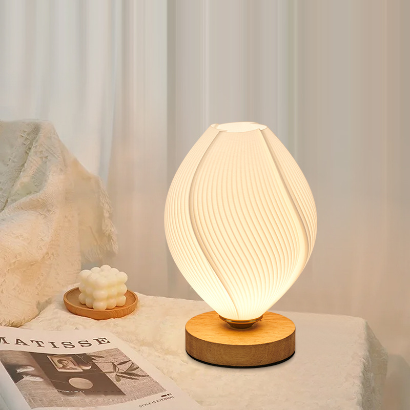 Daguanyuan lámpara de mesa simple lámpara de noche dormitorio de alta gama lámpara de ambiente romántico luz nocturna enchufable para dormir 485L image 4