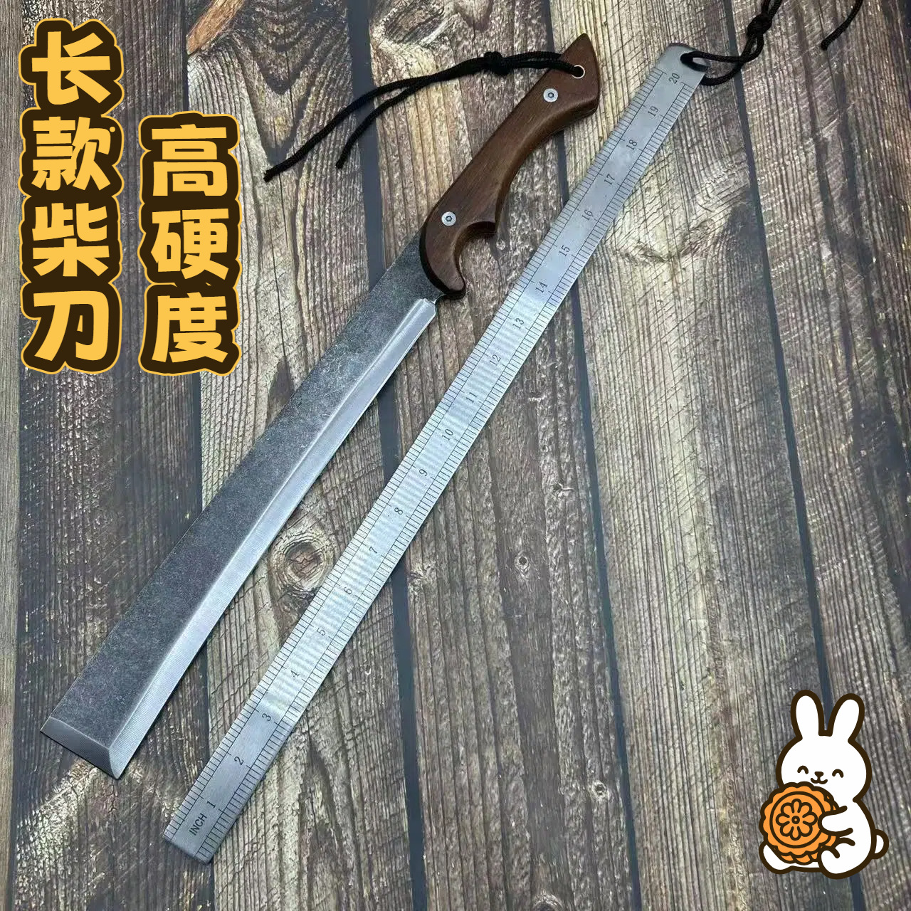 跨境户外柴刀高锰钢锻打高硬度直刀野营丛林开路家用劈柴砍树刀