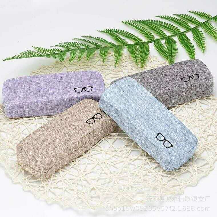 Spot wholesale linen glasses box new optical myopia glasses iron box compression glasses box source manufacturers