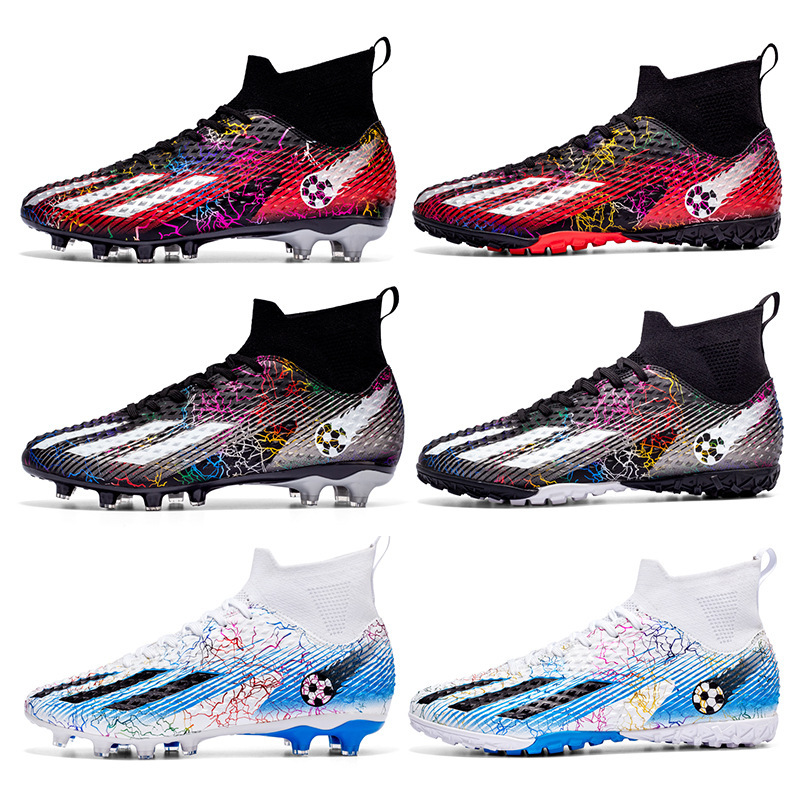 Messi C Luo same Football Men's high-top children's adult AG spike assassin Falcon TF broken nail training sneakers women