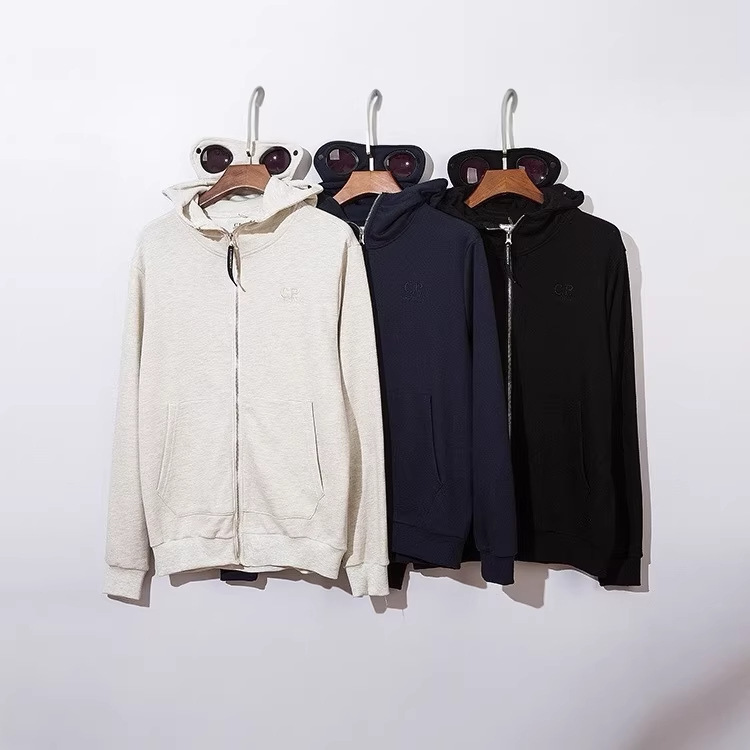 Cross-Border Shidao C.P Autumn and Winter New Embroidered Logo Zip-Up Cardigan Sunglasses Hoodie Unisex Hooded Sweatshirt