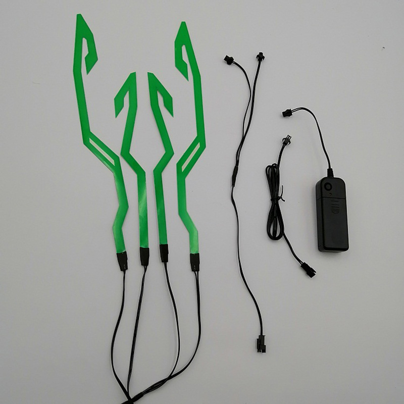 Casco de motocicleta, tira luminosa, tira luminosa de locomotora, casco rojo, tira luminosa, tira de luz, soporte, batería de luz de cuatro cascos