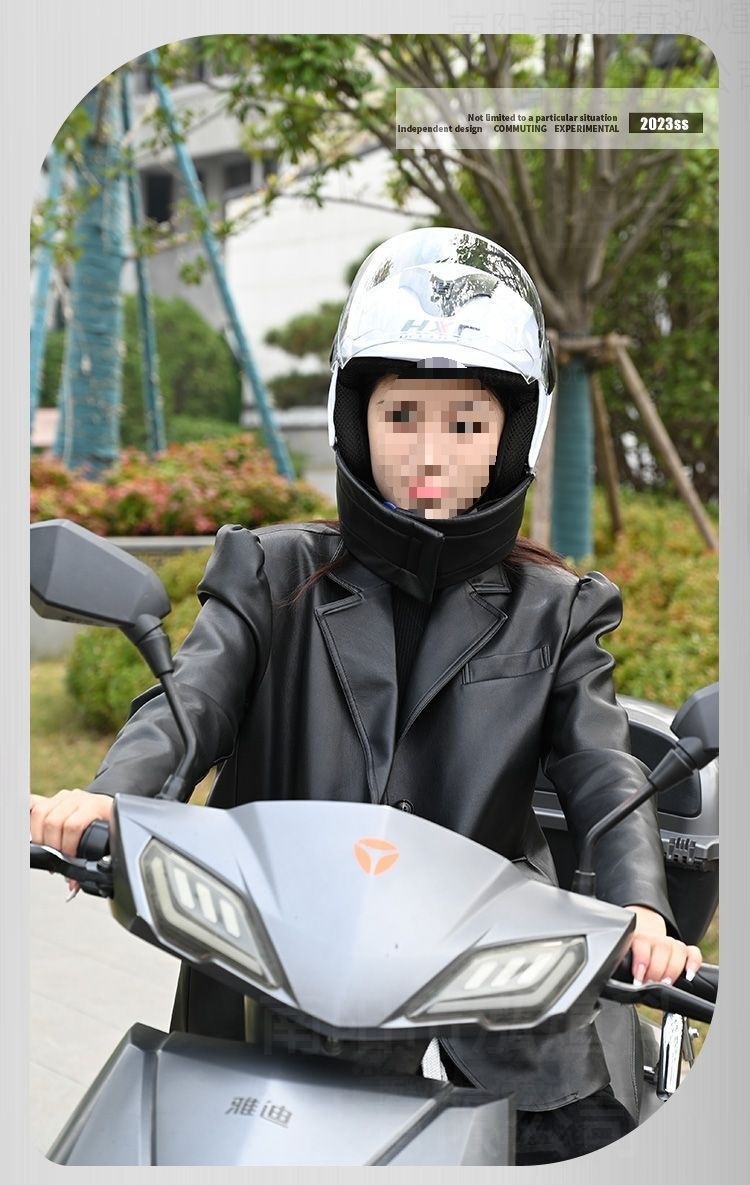 Electric Vehicle Helmet with Neck Warmer, ABS+PC Material