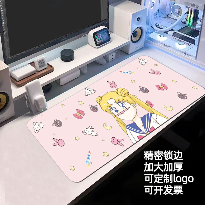 アニメ水氷月マウスパッド特大汚れにくいセーラームーン漫画少女かわいいコンピュータデスクパッドキーボードパッド|undefined