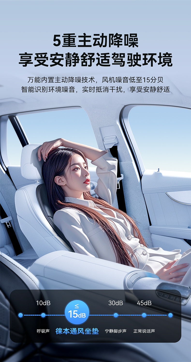 Summer Car Ventilated Seat Cushion Refrigeration Seat Cushion Summer Cold Air Breathable Cooling Pad Truck Backrest with Fan