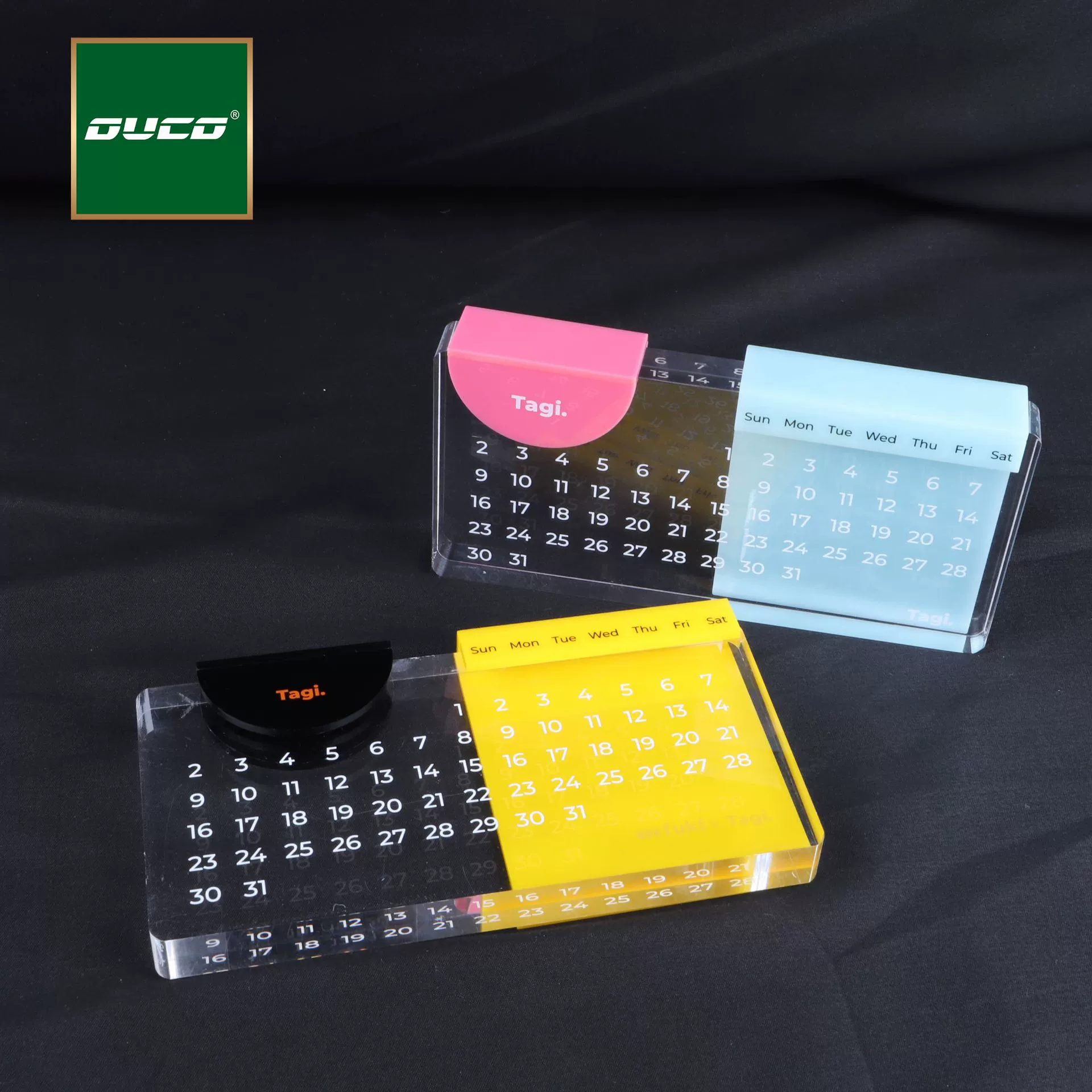 Acrylic desk calendar, stand