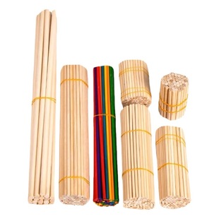 Round wooden stick round wooden stick ice cream stick handmade building model DIY cottage consumables solid wood Birch small wooden stick round stick