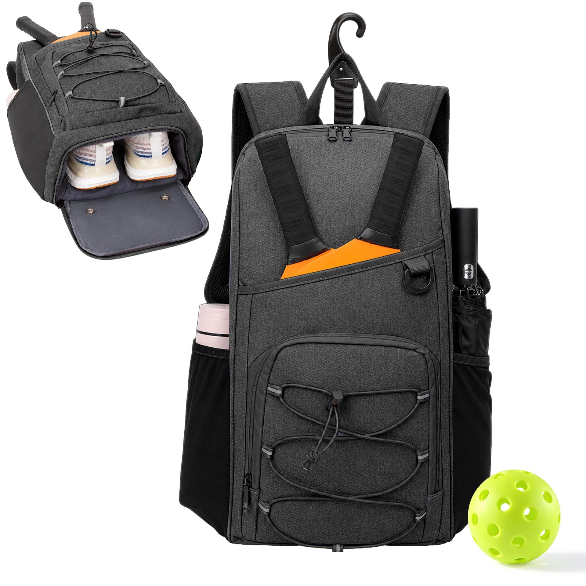 Outdoor wholesale multi-functional backpack, tennis bag, sports backpack with shoe compartment, racket backpack, pickleball bag