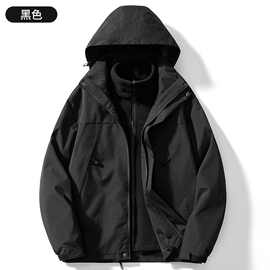 秋冬新款三合一冲锋衣男女同款加厚加绒可拆两件套防风登山服外套
