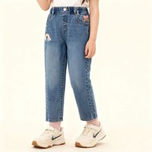 2024秋季新款小熊牛仔长裤专柜同款卡通女童休闲牛仔裤子