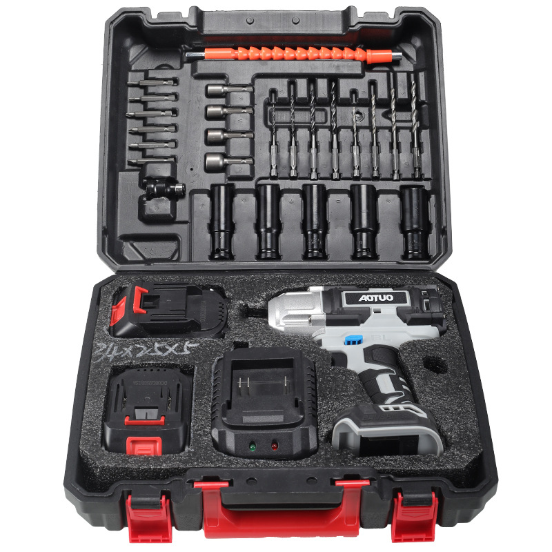 Llave eléctrica sin escobillas Llave de carga de litio gran torsión de impacto andamios de automóviles Carpintería manga cañón de aire