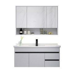 BB4C wholesale solid wood floor-to-ceiling bathroom cabinet combination paint-free environmentally friendly washbasin washbasin bathroom