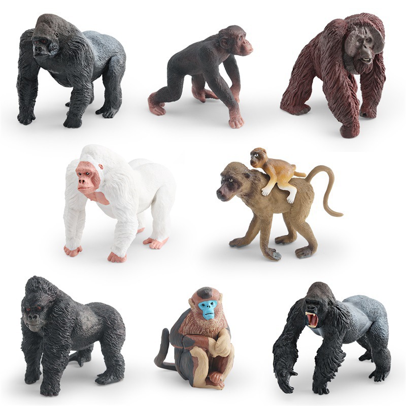 Children's Cognitive Artificial Wild Mammal Orangutan Borneo Orangutan Model Static Ornament Toy