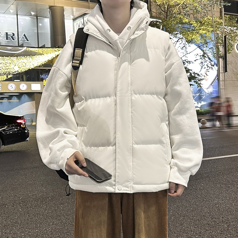 M - 8XL marca de moda chaleco de algodón de plumón hombre americano otoño invierno chaleco de hombro de gran tamaño grueso abrigo de cuello caliente