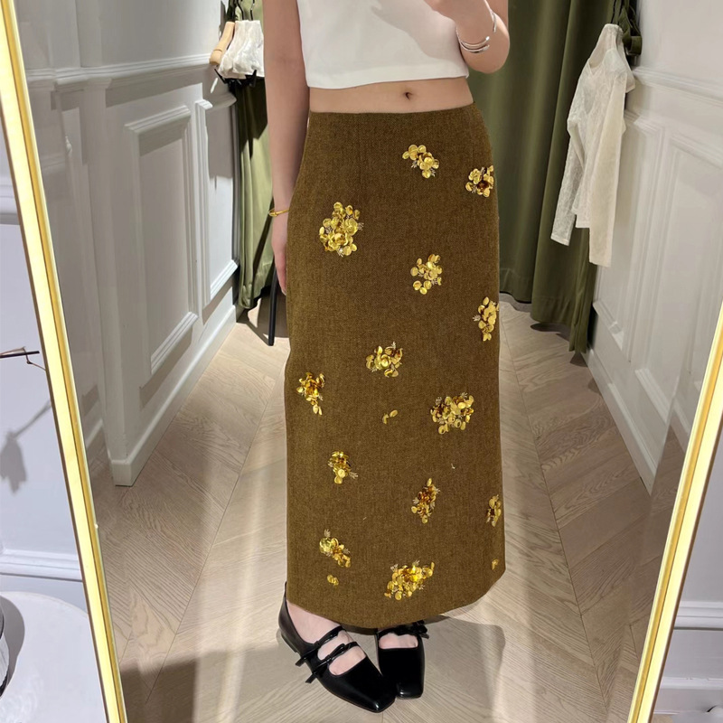 【现货】时尚通勤直筒修身包臀中长款半身裙 24606