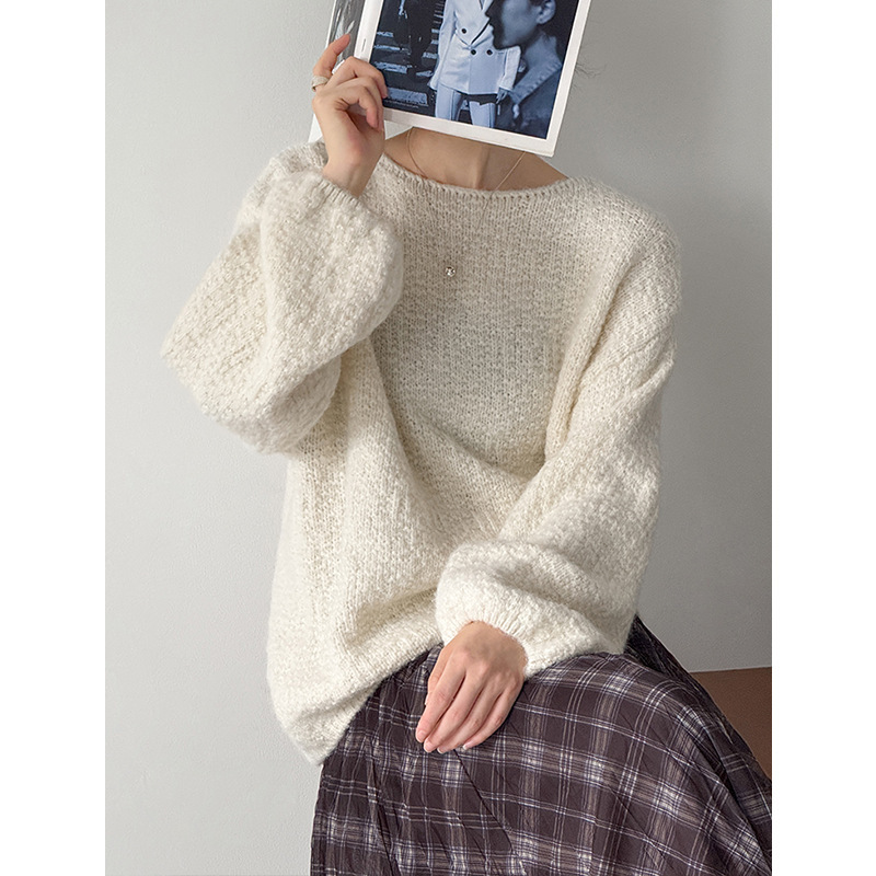 Juzhi Early Autumn New Pullover Loose Thick Round Neck Atmospheric Knitwear Women's Knitwear Twist Lazy Style 8538 Juzhi Early Autumn New Pullover Loose Thick Round Neck Atmospheric Knitwear Women's Knitwear Twist Lazy Style 8538