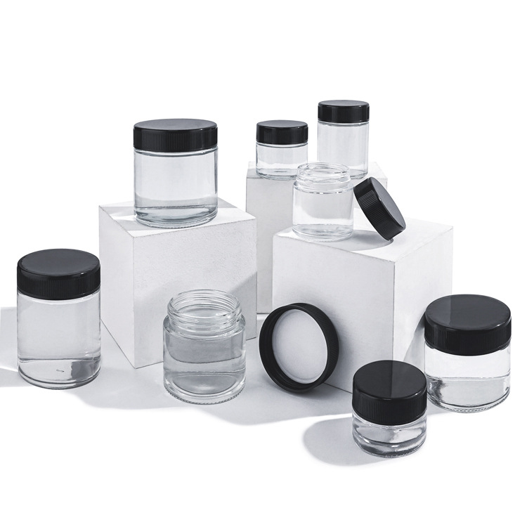 50g-300ml大容量透明玻璃储存罐茶叶咖啡饼干罐 黑色防盗盖蜂蜜罐