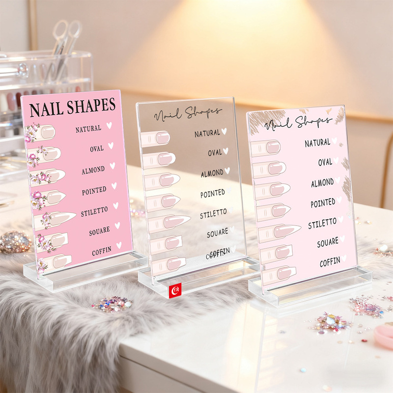 Tx Cross-Border Acrylic Nail Shape Guide Salon Nail List Nail Shop Logo Salon Decoration