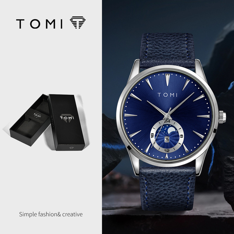 [New Product] Tomi Special Watch Korean Style Fashionable Round Men's and Women's Watches Trendyy Simple Casual Calendar Watch