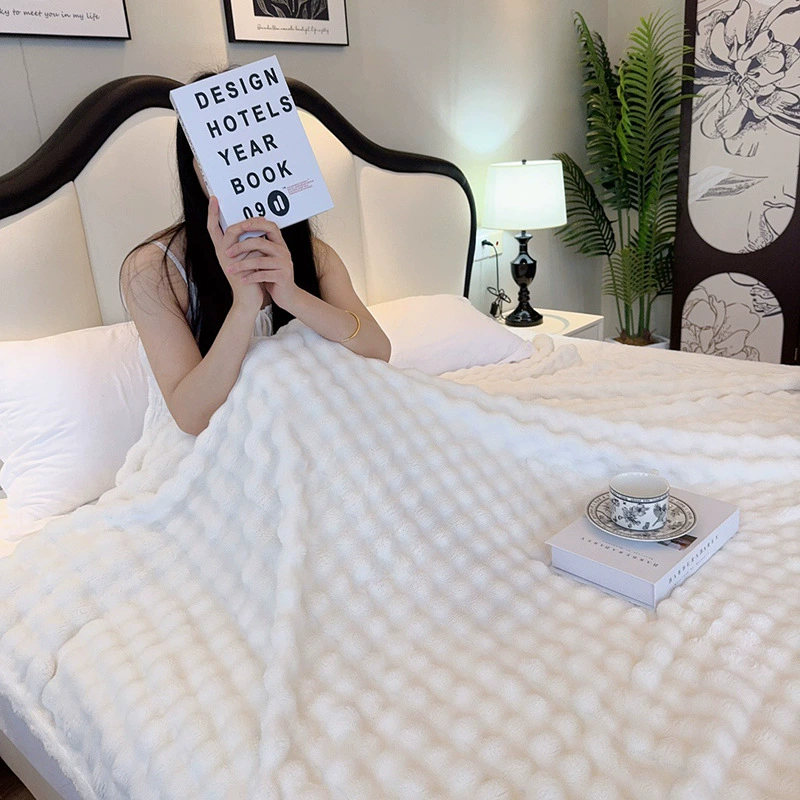 Winter flannel coral duvet, increased thickness