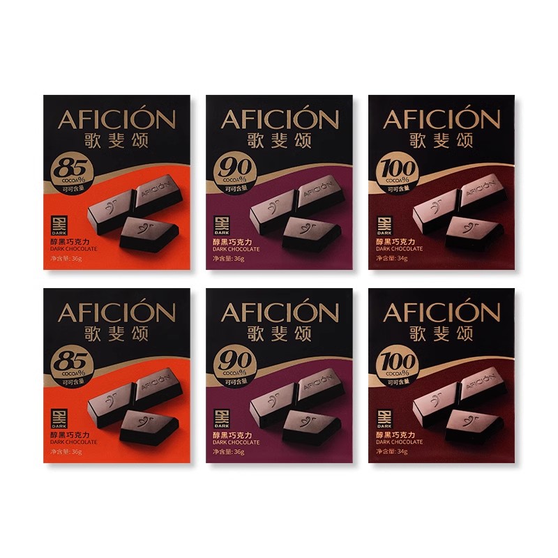 [고급 조합] 85% 블랙 초콜릿 36g*2박스 + 90% 블랙 초콜릿 36g*2박스 + 100% 블랙 초콜릿 34g*2박스