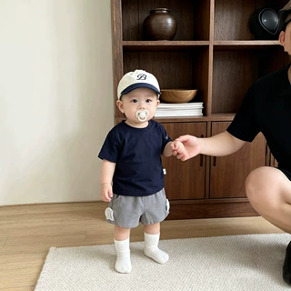 INS韩系男宝宝多色基础款百搭薄款短袖新款婴幼儿夏天亲肤圆领t恤