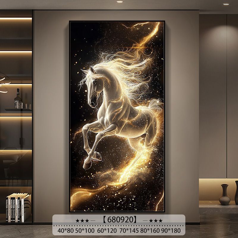 Salón de estar a través de la pared del portal al final de la decoración exitosa pintura en el pasillo colgar pintura de la atmósfera pintura vertical de alta calidad
